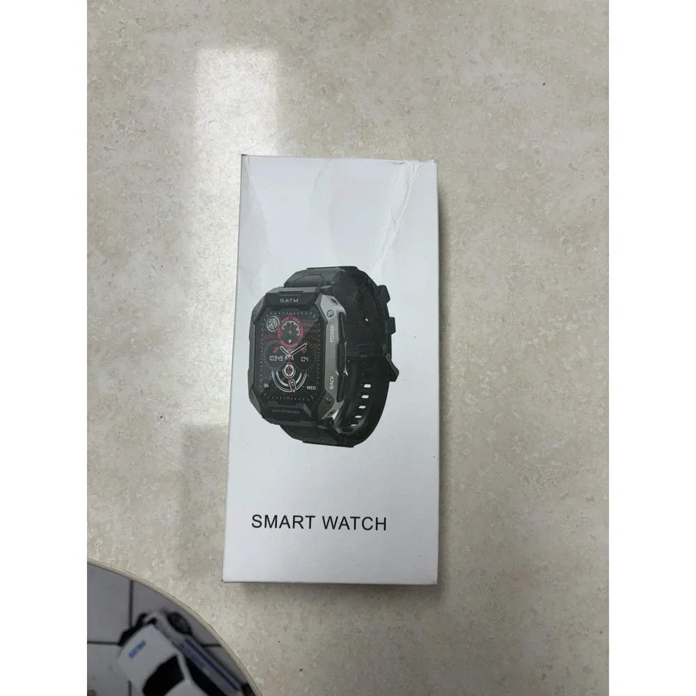 Rugged Tactical SmartWatch 2.01 Inch Display 5ATM Water Resist Android iOS Black